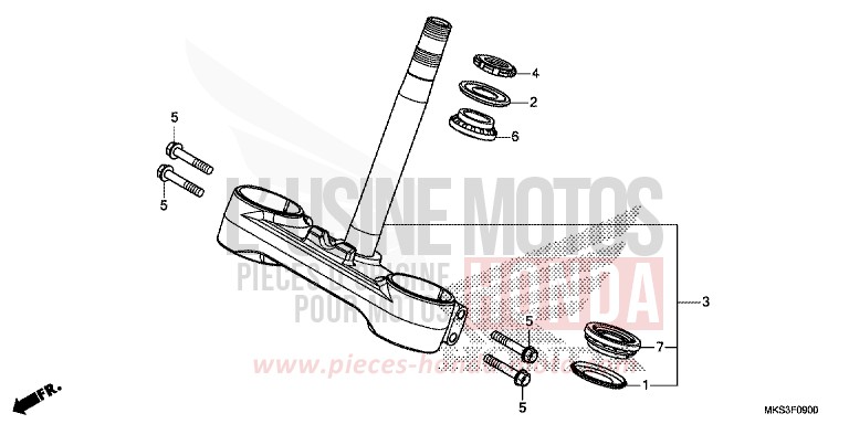 STEERING STEM for CRF1100D PEARL GLARE WHITE (NHB53H) from 2020