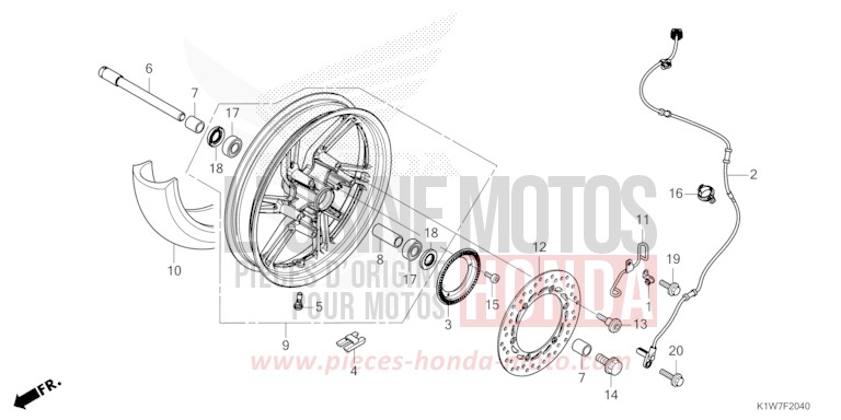 FRONT WHEEL for SH350A NOIR (NH1) from 2021