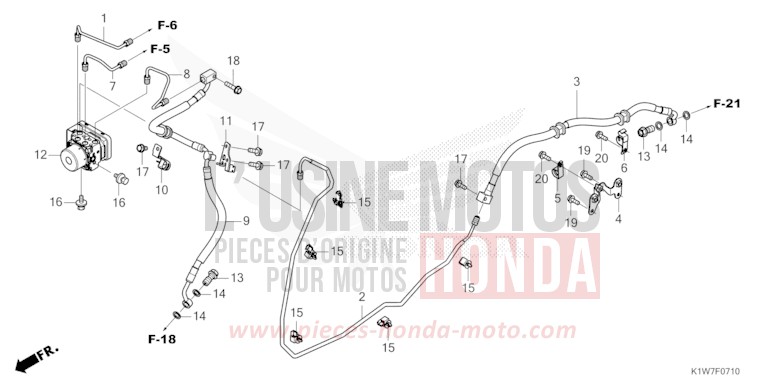 BRAKE PIPE/BRAKE HOSE/ABS MODULATOR for SH350i MAT RUTHENIUM SILVER METALLIC (NHB88) from 2021