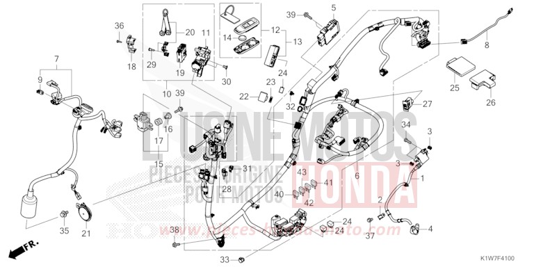 WIRE HARNESS for SH350i MAT RUTHENIUM SILVER METALLIC (NHB88) from 2021