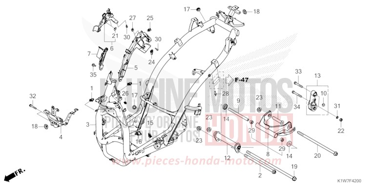 FRAME BODY for SH350i MAT RUTHENIUM SILVER METALLIC (NHB88) from 2021