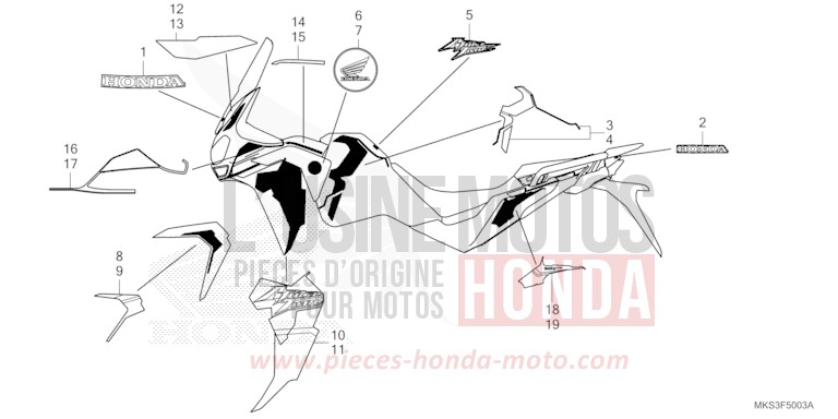 MARK/STRIPE (4) for CRF1100D PEARL GLARE WHITE (NHB53H) from 2020