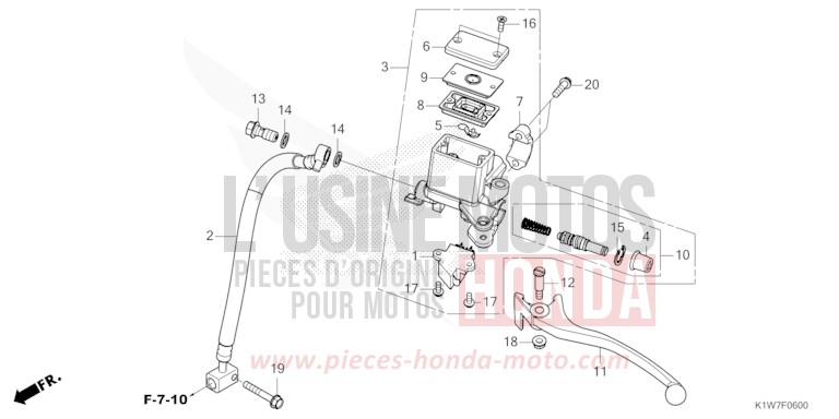 REAR BRAKE MASTER CYLINDER for SH350i MAT CARNELIAN RED METALLIC (R384) from 2021