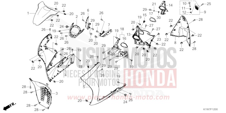 FRONT COVER for SH350i MAT CARNELIAN RED METALLIC (R384) from 2021
