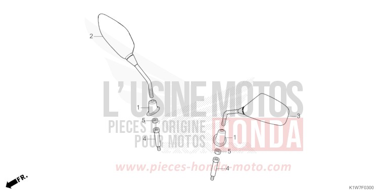 MIRROR for SH350i MAT RUTHENIUM SILVER METALLIC (NHB88) from 2021