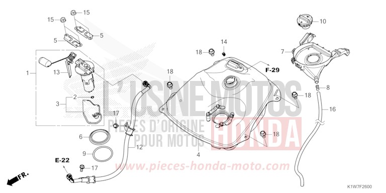 FUEL TANK for SH350i MAT RUTHENIUM SILVER METALLIC (NHB88) from 2021