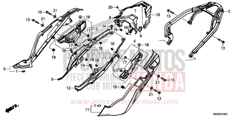 SIDE COVER/REAR CARRIER (2) for CRF1100D DARKNESS BLACK METALLIC (NH463) from 2020