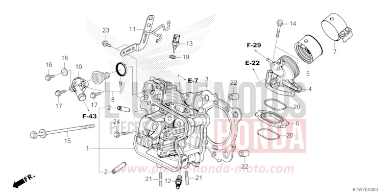 CYLINDER HEAD for SH350A MAT BLACKY GRAY METALLIC (NHA32) from 2021