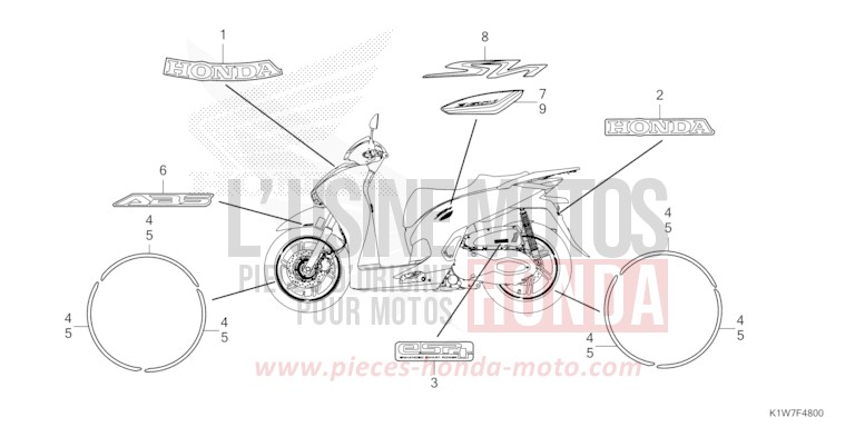 MARK/STRIPE for SH350A PEARL FALCON GRAY (NHC61) from 2021