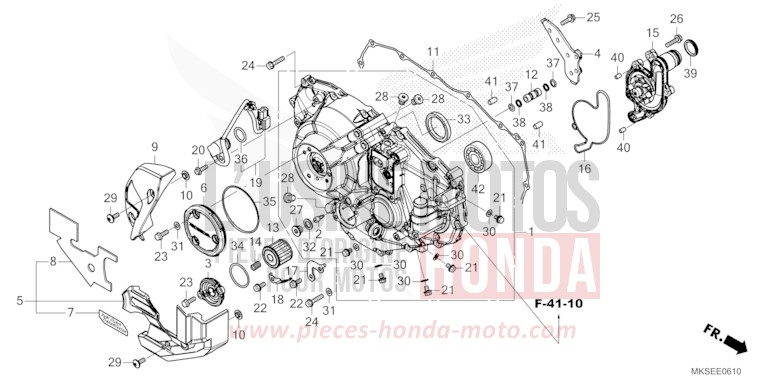 RIGHT CRANKCASE COVER (CRF1100D/D2/D4/DL/DL2/DL4) for CRF1100D PEARL GLARE WHITE (NHB53H) from 2021