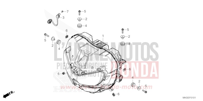 HEADLIGHT (CRF1100A2/A4/AL2/D2/D4/DL2/DL4) for CRF1100D PEARL GLARE WHITE (NHB53H) from 2021