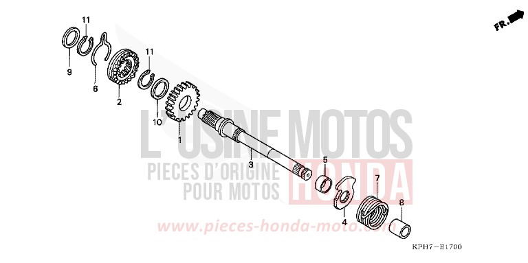 KICK STARTER SPINDLE for Innova FORCE SILVER METALLIC (NH411) from 2003