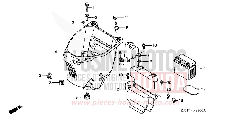 BATTERY/LUGGAGE BOX for Innova FORCE SILVER METALLIC (NH411) from 2003