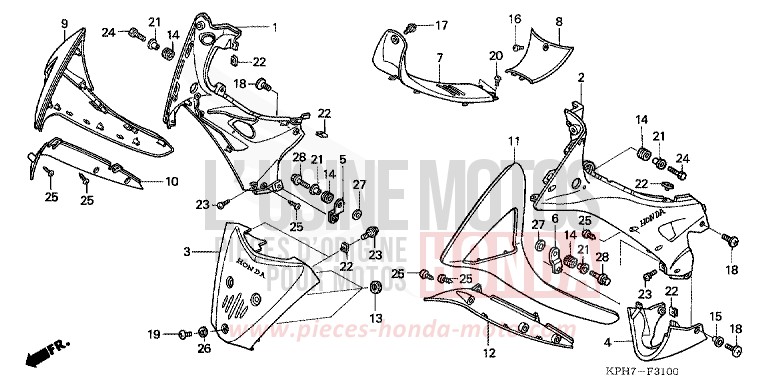 MAIN PIPE COVER/ LEG SHIELD (1) for Innova MILLENNIUM RED (R263) from 2003