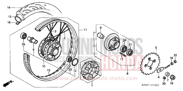 REAR WHEEL for Innova FORCE SILVER METALLIC (NH411) from 2006