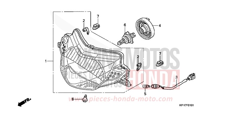 HEADLIGHT (2) for Innova CANDY BEAM RED (R307) from 2007