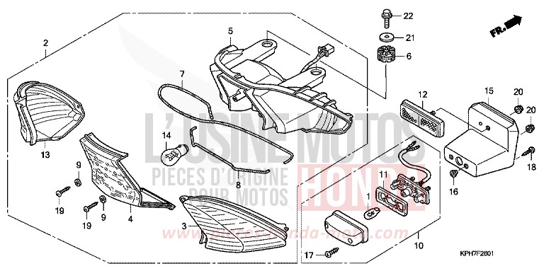 FANALE POSTERIORE (2) per Innova CANDY BEAM RED (R307) del 2007