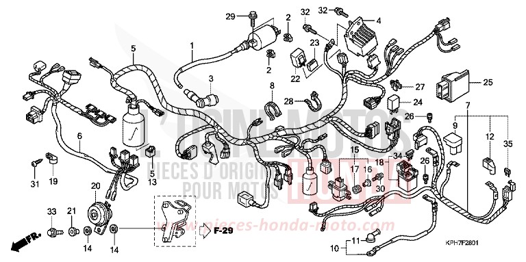 WIRE HARNESS (2) for Innova CANDY BEAM RED (R307) from 2007