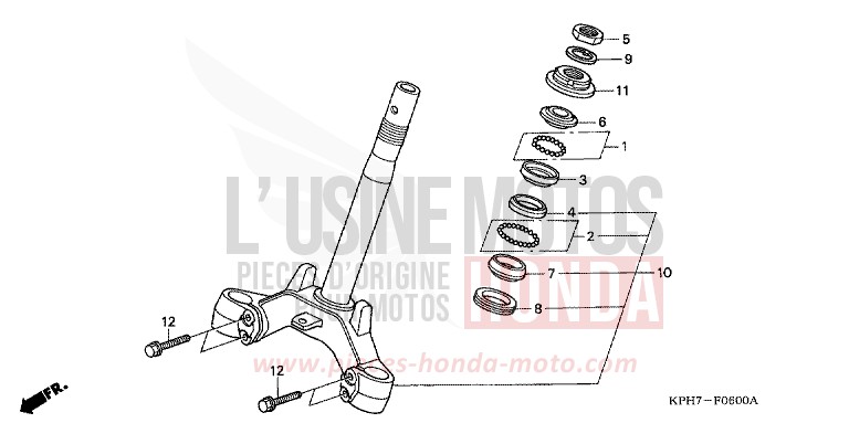 STEERING STEM for Innova FORCE SILVER METALLIC (NH411) from 2007