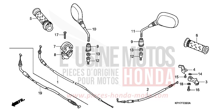CABLE/MIRROR for Innova ASTEROID BLACK METALLIC (NHA35) from 2005