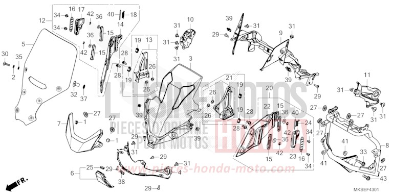 FRONT COVER (CRF1100A2/A4/AL2/D2/D4/DL2/DL4) for CRF1100D DARKNESS BLACK METALLIC (NH463) from 2021