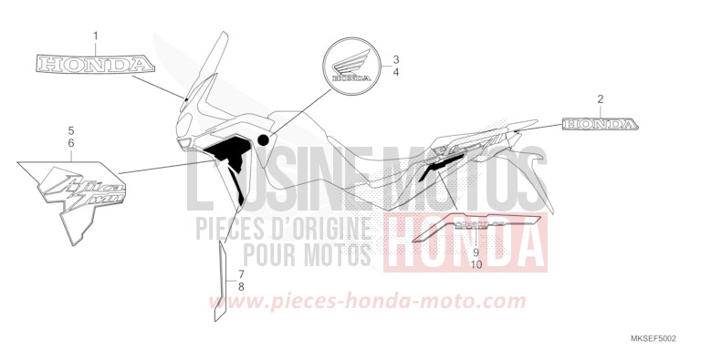 MARK/STRIPE (3) for CRF1100D DARKNESS BLACK METALLIC (NH463) from 2021