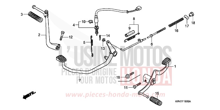 PEDAL/KICK STARTER ARM for Innova ASTEROID BLACK METALLIC (NHA35) from 2006
