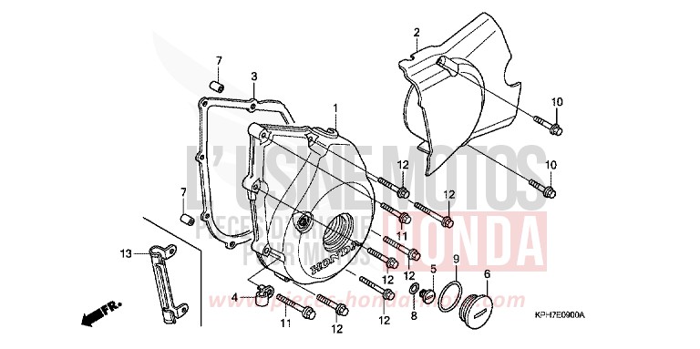 LEFT CRANKCASE COVER for Innova CANDY LIGHTNING BLUE (PB325) from 2006