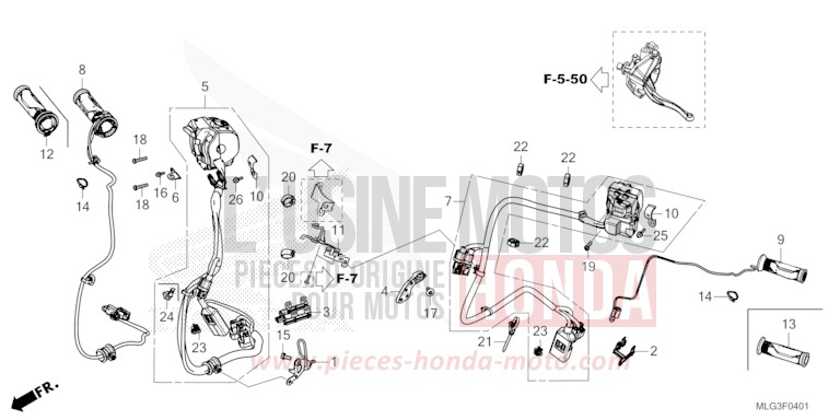 SWITCH/CABLE (DCT) for CRF1100D PEARL GLARE WHITE (NHB53H) from 2022