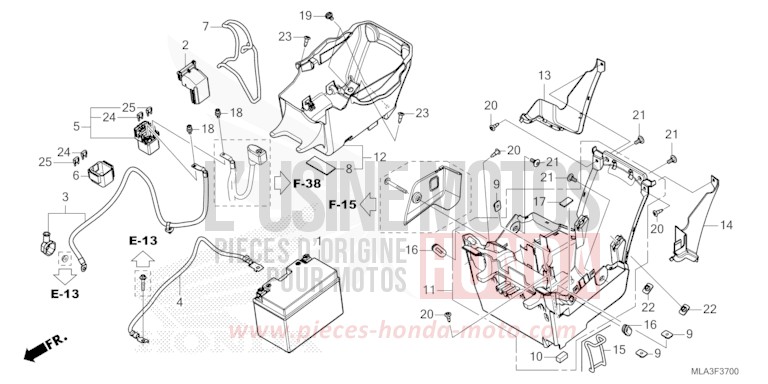 BATTERY/UTILITY BOX for CMX1100 PEARL STALLION BROWN (YR347) from 2022