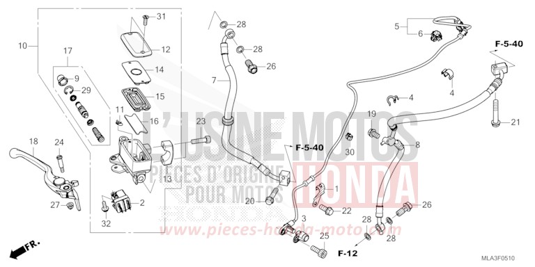 FRONT BRAKE MASTER CYLINDER for CMX1100 GUNMETAL BLACK METLLIC (NHC52) from 2021