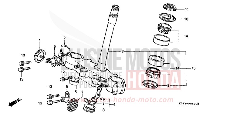 STEERING STEM for XR400R FIGHTING RED (R134) from 1998