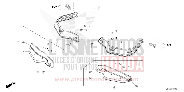 PARASPRUZZI MANO per CRF1100D MAT BALLISTIC BLACK METALLIC (NHA86) del 2022