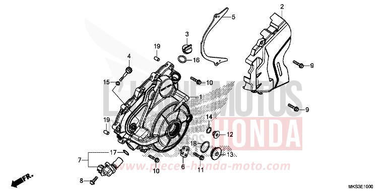 GENERATOR COVER for CRF1100D PEARL GLARE WHITE (NHB53H) from 2020