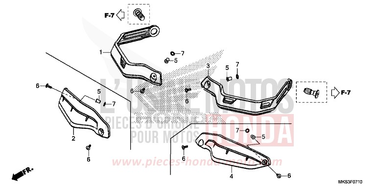 KNUCKLE GUARD for CRF1100D PEARL GLARE WHITE (NHB53H) from 2020