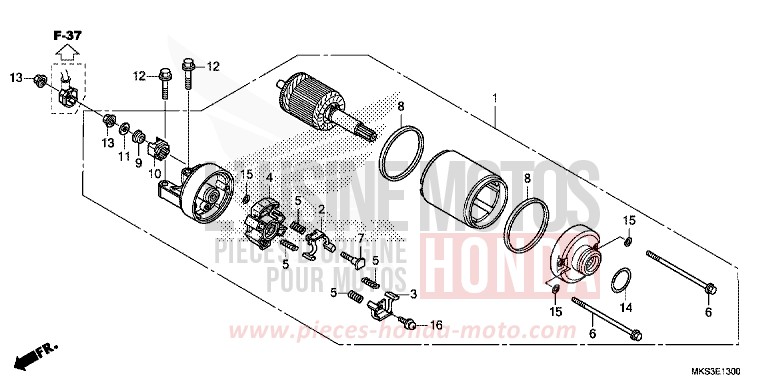 STARTER MOTOR for CRF1100D DARKNESS BLACK METALLIC (NH463) from 2020