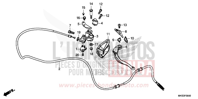 PARKING BRAKE LEVER for CRF1100D DARKNESS BLACK METALLIC (NH463) from 2020