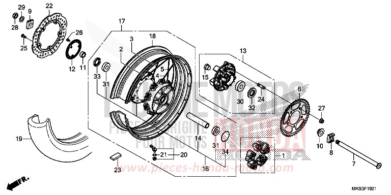 REAR WHEEL (2) for CRF1100D DARKNESS BLACK METALLIC (NH463) from 2020