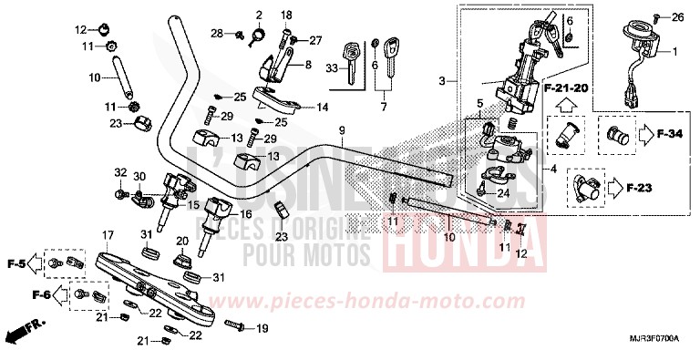 TUYAU DE GUIDON/PONT SUPERIEUR for   from 