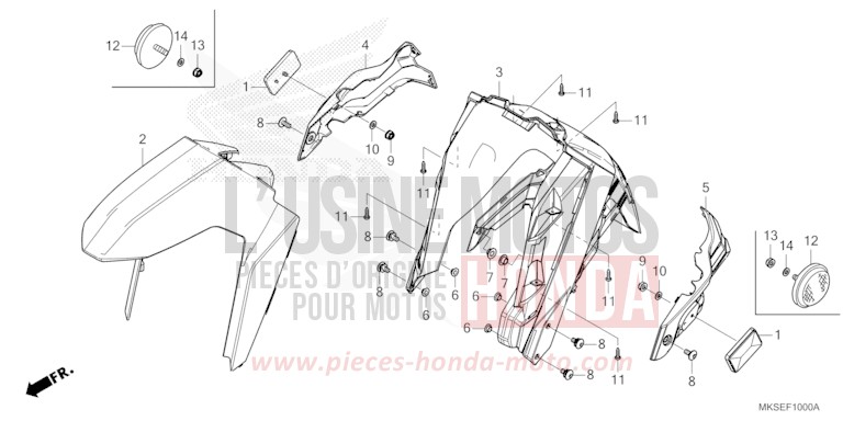 FRONT FENDER for CRF1100D DARKNESS BLACK METALLIC (NH463) from 2021