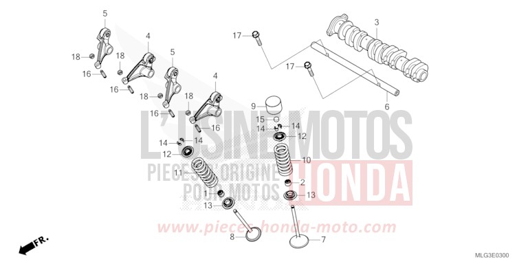 CAMSHAFT/VALVE for CRF1100D PEARL GLARE WHITE (NHB53H) from 2022