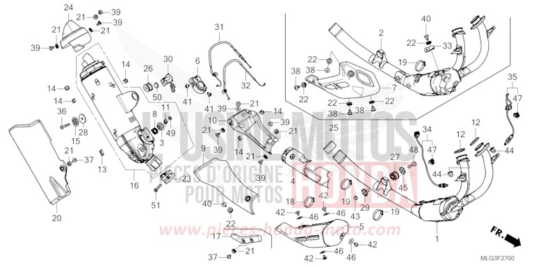 EXHAUST MUFFLER for CRF1100D PEARL GLARE WHITE (NHB53H) from 2022