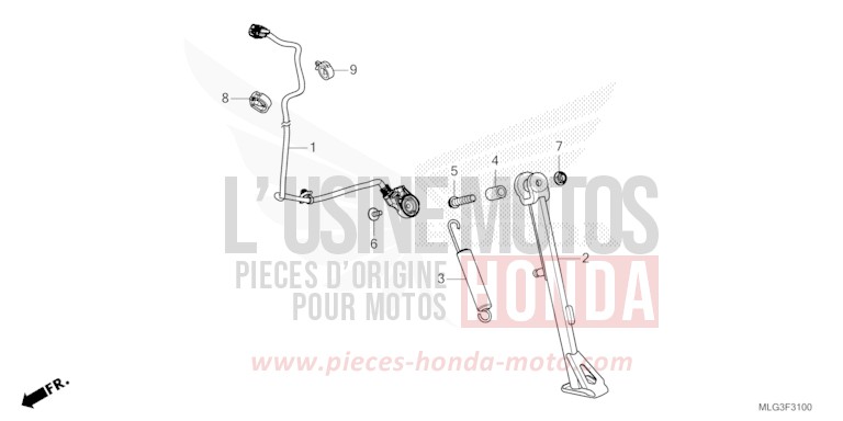 SIDE STAND for CRF1100D PEARL GLARE WHITE (NHB53H) from 2022