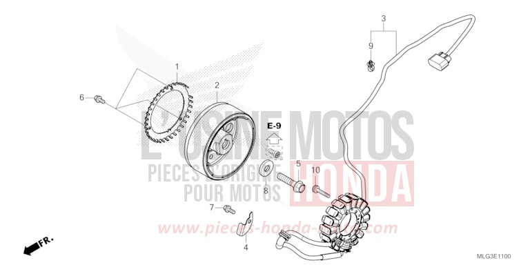 GENERATORE per CRF1100D MAT BALLISTIC BLACK METALLIC (NHA86) del 2022