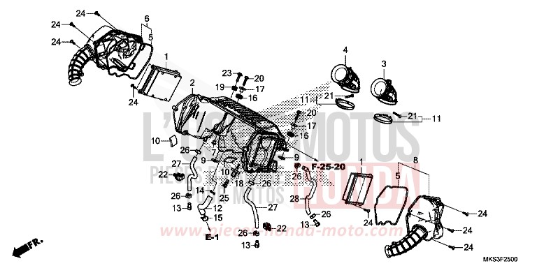 AIR CLEANER for CRF1100D GRAND PRIX RED (R380B) from 2020