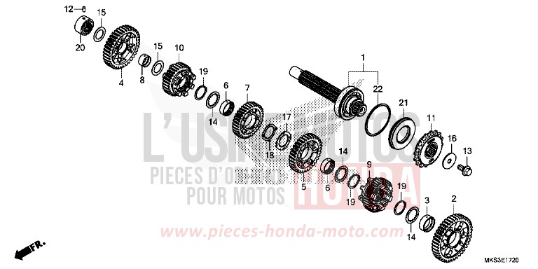 TRANSMISSION (COUNTERSHAFT) (DCT) for CRF1100D MAT BALLISTIC BLACK METALLIC (NHA86) from 2020