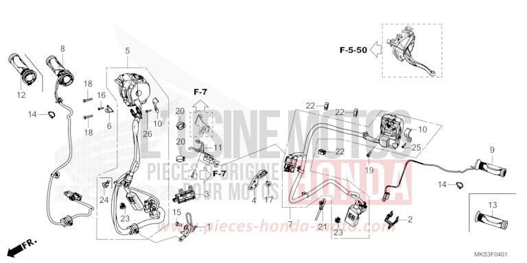 SWITCH/CABLE (DCT) for CRF1100D MAT BALLISTIC BLACK METALLIC (NHA86) from 2020