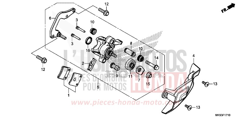 PARKING BRAKE CALIPER for CRF1100D MAT BALLISTIC BLACK METALLIC (NHA86) from 2020