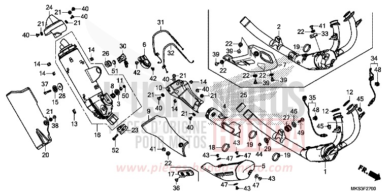 EXHAUST MUFFLER for CRF1100D MAT BALLISTIC BLACK METALLIC (NHA86) from 2020