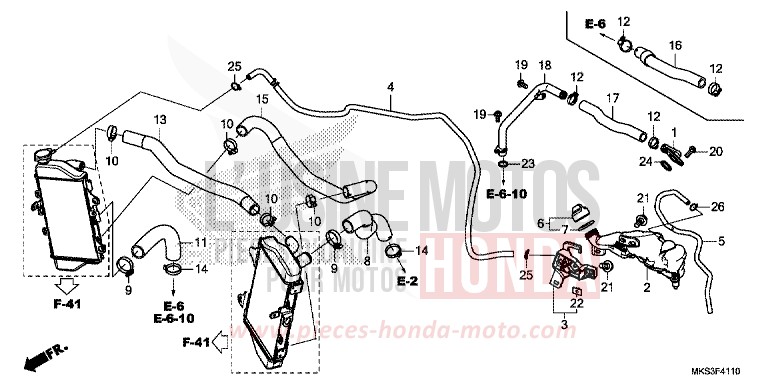 RADIATOR HOSE/WATER PIPE for CRF1100D MAT BALLISTIC BLACK METALLIC (NHA86) from 2020